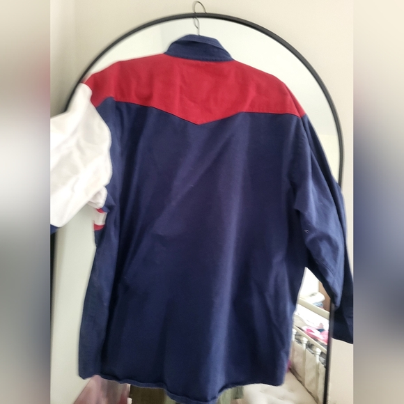 Vintage Wrangler American Flag Buttondown Denim Shacket - Picture 8 of 12